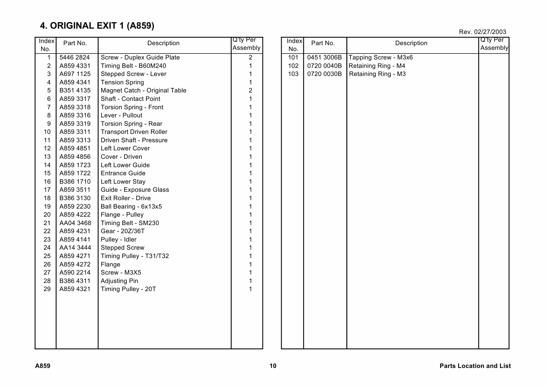 RICOH Options A859 DOCUMENT-FEEDER Parts Catalog PDF download-5